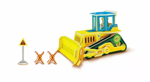 robud 3D fa puzzle Bulldozer gép VC405 60 db Robotime