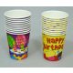 Színes papírpoharak 200 ml-es Happy Birthday 10 db