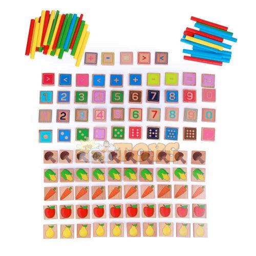 Fából készült oktató készlet Matematika 135 db Lucy&Leo LL177