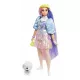 Mattel GVR05 Barbie extra baba fényes ruhákkal és kiskutyával