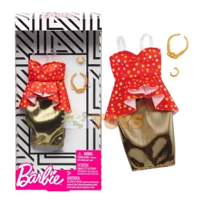   Barbie Fashion farmer baba ruhakészlet GHW81 piros pöttyös