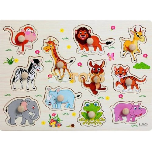 Süllyesztett fa puzzle Vadállatok A-3009 - 11 db