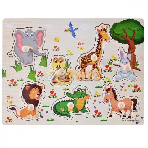 Süllyesztett fa puzzle Vadállatok A-3027 - 7 db