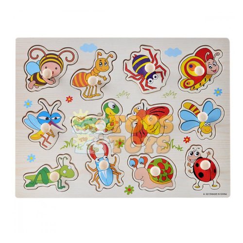 Süllyesztett fa puzzle Rovarok A-3015 - 12 darab