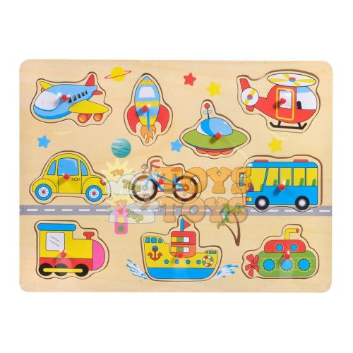 Süllyesztett fa puzzle Járművek A-3007 - 10 db