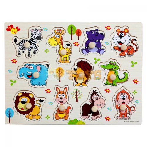 Süllyesztett fa puzzle Vadállatok A-3014 - 11 db