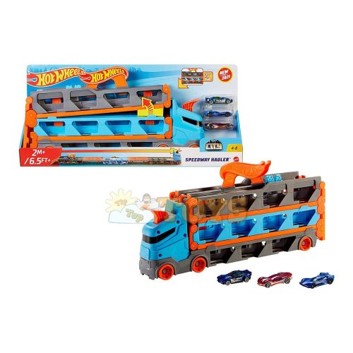 Hot Wheels GVG37 2 az 1-ben autószállító teherautó játékkészlet