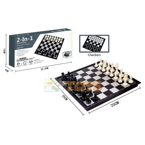 TipTopTOYS társasjáték Mágneses sakk 2512 Mágneses dámajáték