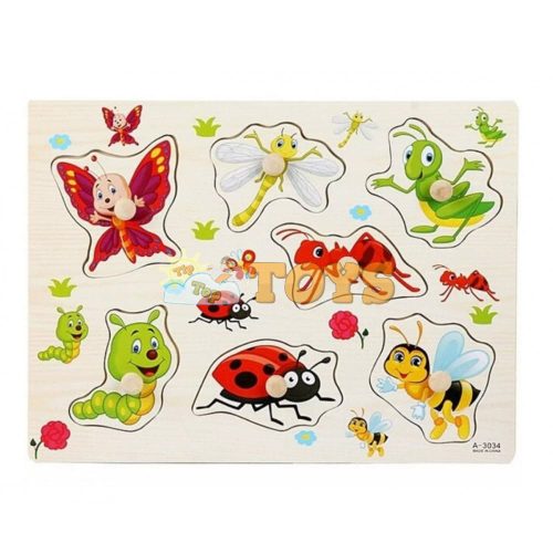 Süllyesztett fa puzzle Rovarok A-3034 - 7 db
