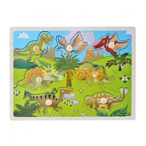 Süllyesztett fa puzzle Dinosaurs A-7002 - 7 darab