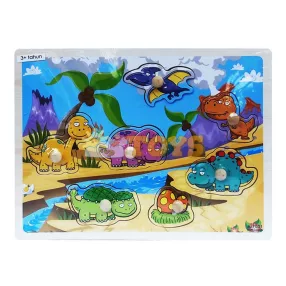 Süllyesztett fa puzzle Dinosaurs A-7001 - 7 darab