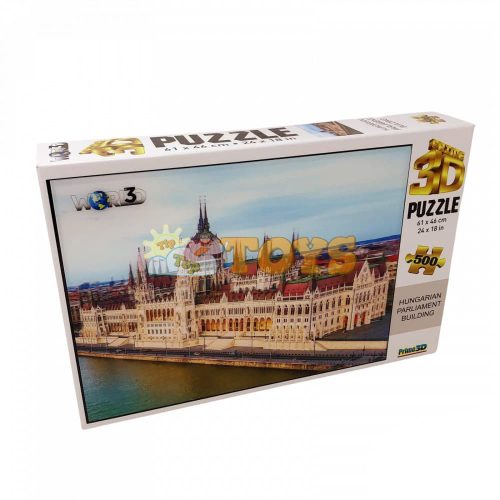 3D hatású puzzle Prime 3D Puzzle Magyar Parlament 500 db
