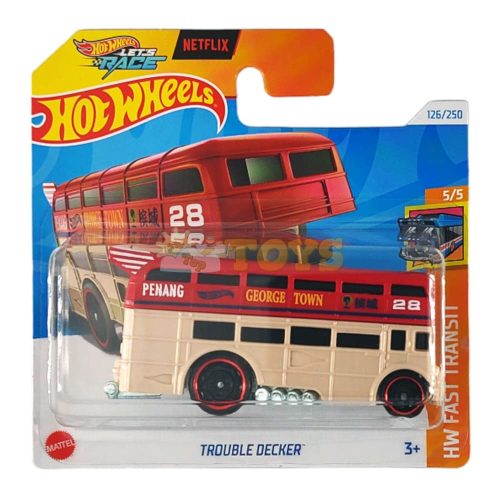 Hot Wheels kisautó Bus Trouble Decker HTB45 HW Fast Transit Mattel