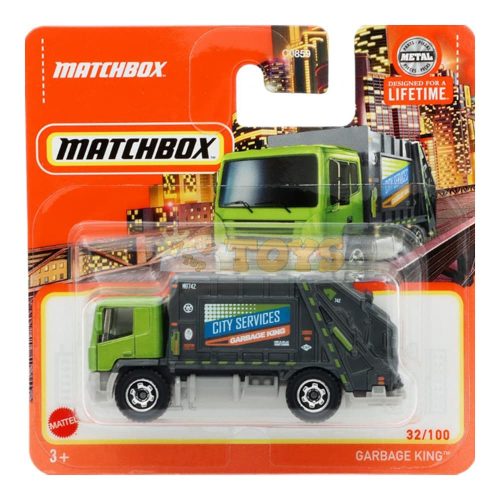 MATCHBOX Garbage King fém teherautó HVN99 szemeteskocsi - Mattel