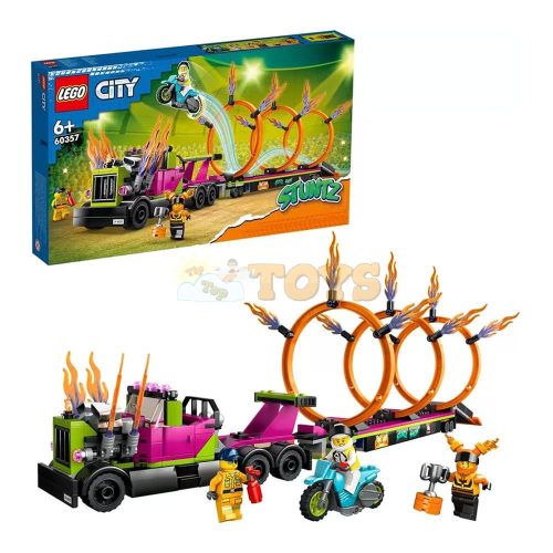 LEGO® City Kaszkadőr járgány és tűzgyűrű kihívás 60357