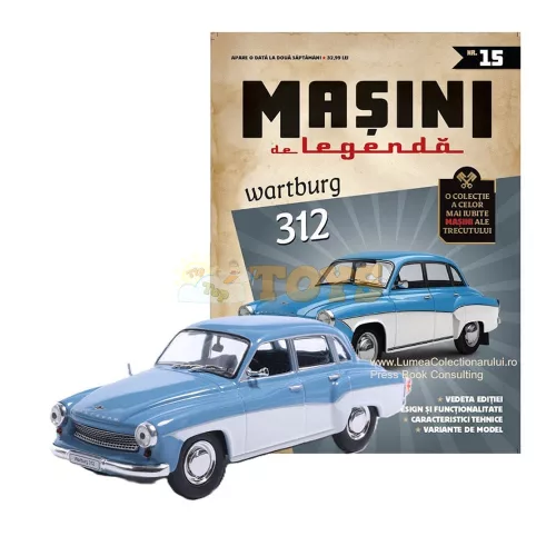 Legendás autók - Wartburg 312 fehér kék - méretarány 1:43