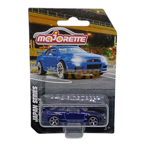 majorette Nissan Skyline GT-R (R34) sötétkék kisautó Japan Series