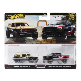   Hot Wheels Premium kisautók Car Culture Ford Bronco R és '17 Ford F-150 Raptor HBL96