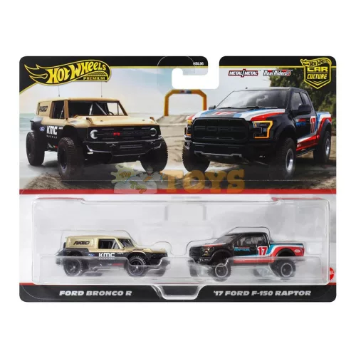 Hot Wheels Premium kisautók Car Culture Ford Bronco R és '17 Ford F-150 Raptor HBL96