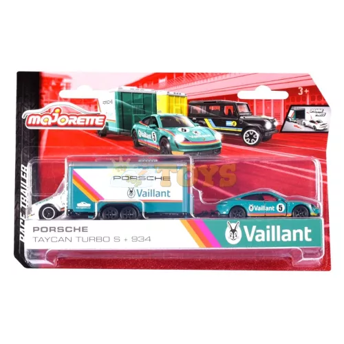 majorette Racing Deluxe Trailers Porsche Taycan Turbo S és Porsche 934