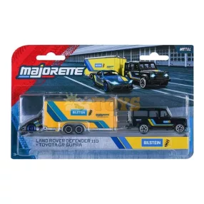   majorette Racing Deluxe Trailers Land Rover Defender 110 és Toyota GR Supra
